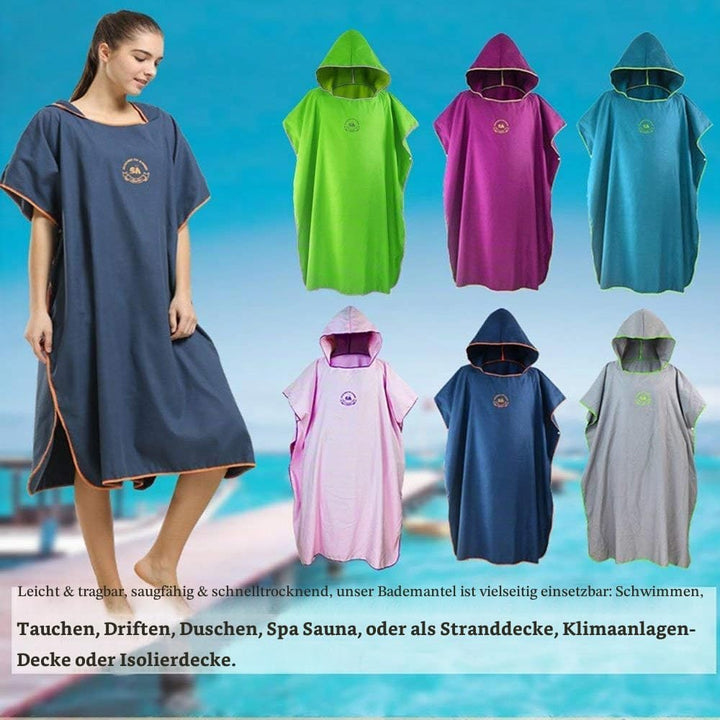 Hiturbo Mikrofaser Handtuch Poncho, Umziehhilfe Strand, Surf Poncho Herren und Damen Changing Robe,