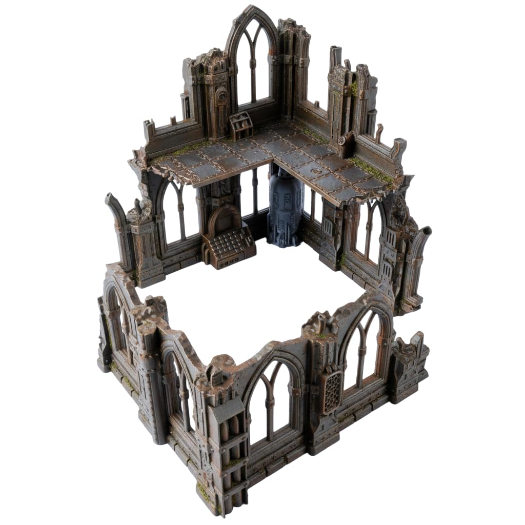 Gotische Ruinen Serie - Set 2: Zweigeteilte Ruine mit Zwei- und EIN-Geschossigen Abschnitten, Massst