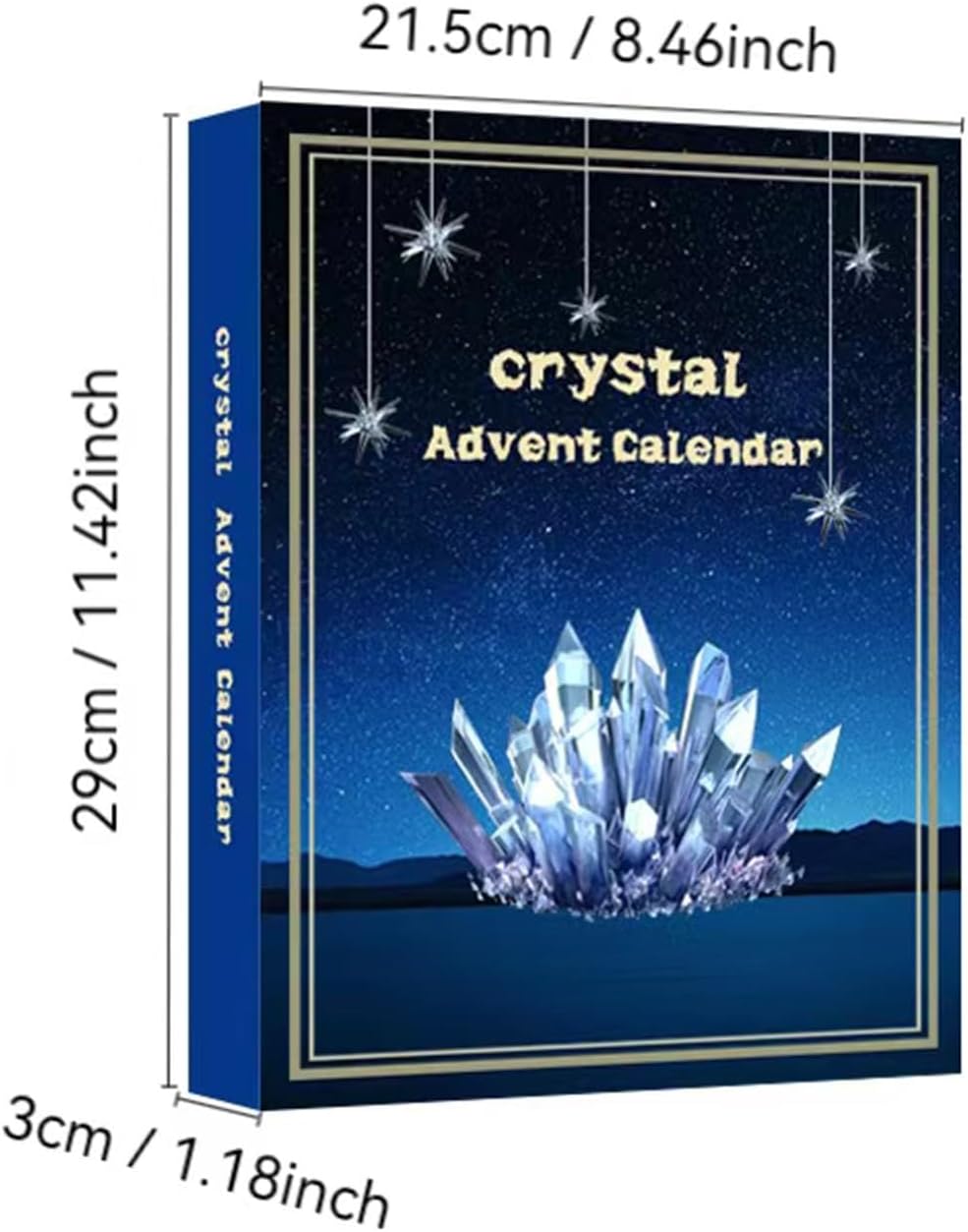 Kristall Adventskalender 2024, 2er-Pack Natürlichem Kristallschmuck Weihnachts Countdown Kalender, H