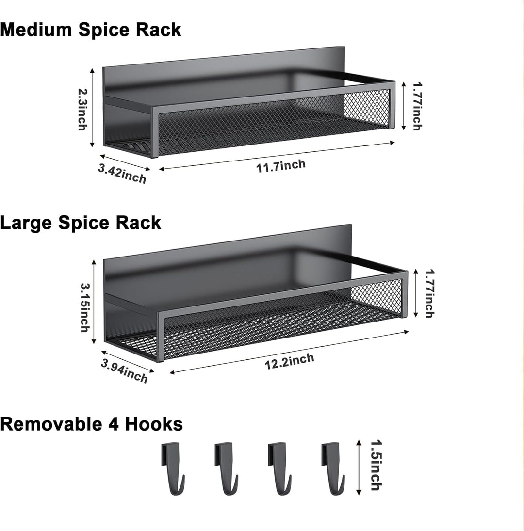 Magnetisches Gewürzregal für Kühlschrank, 2 Pack Magnetregal, Kühlschrank Magnet Organizer mit beweg