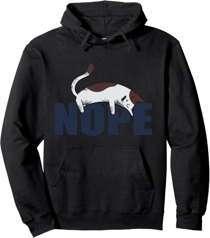 Cat Nope Lazy Day Mürrisch Müde Niedlich Lustig Geschenk Pullover Hoodie