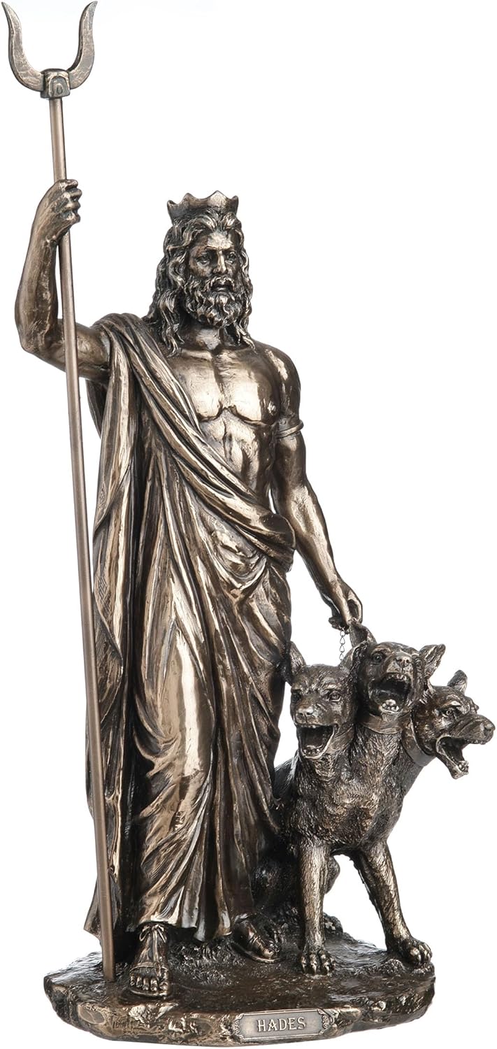 Unbekannt Bronze Finish Griechische Gott Hades und Cerberus Statue Skulptur