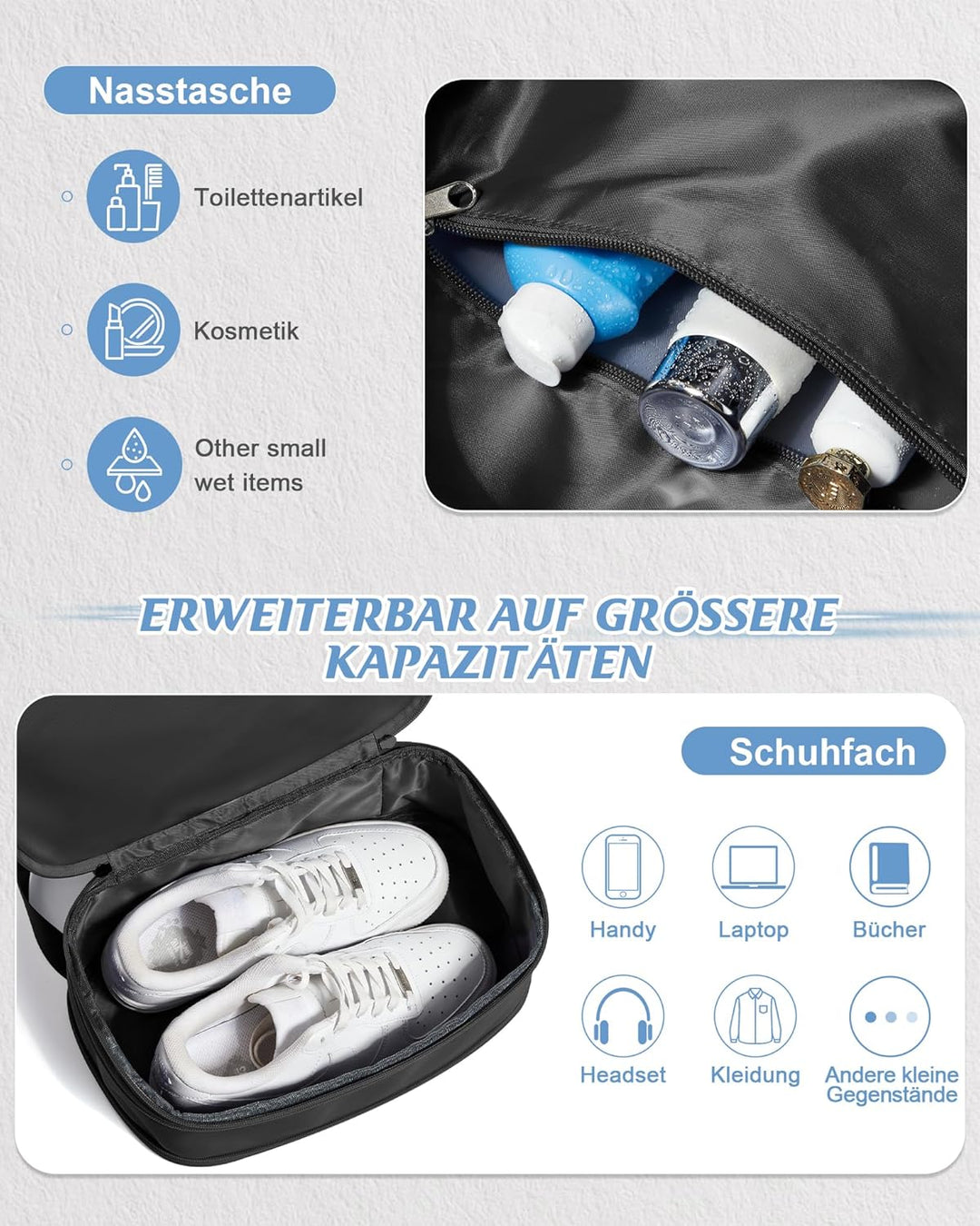 suradar Sportrucksack für Frauen mit Nasstasche und Schuhfach Sportrucksack Damen Gym Backpack Rucks
