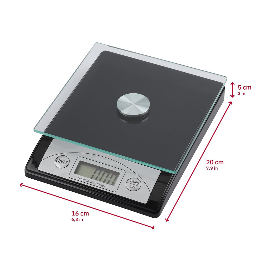 Genie 3623 EDS Digitale Briefwaage (von 1 g bis 5000 g; aus robustem Kunststoff inkl. Glasteller; LC