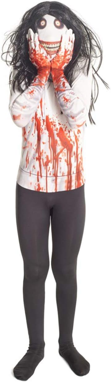 Morphsuits Costumes KPJKL - Jeff the Killer Kind Morphsuit Verrücktes Kleid Kostüm, L, 136 - 152 cm