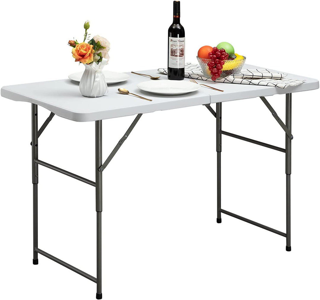 HollyHOME Klapptisch Campingtisch 4FT/122cm, Klapptisch Küche Tisch Klappbar Tragbarer Gartentisch B
