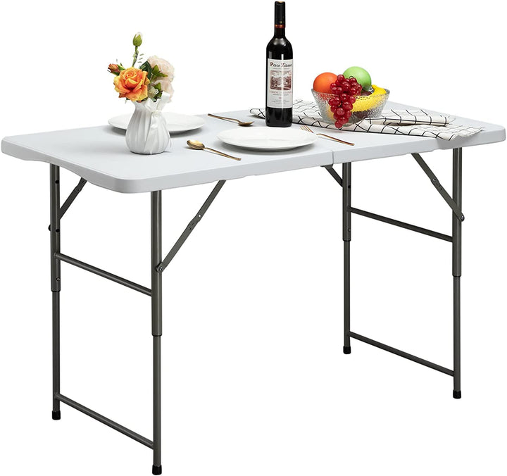 HollyHOME Klapptisch Campingtisch 4FT/122cm, Klapptisch Küche Tisch Klappbar Tragbarer Gartentisch B