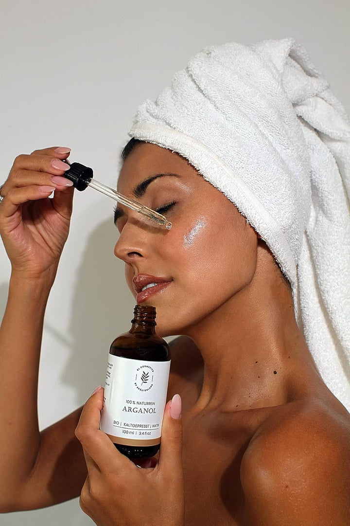 Kräuterland Arganöl, Bio Hautöl, Haaröl - 100ml, kaltgepresst, nativ aus Marokko - 100ml Argan Öl fü
