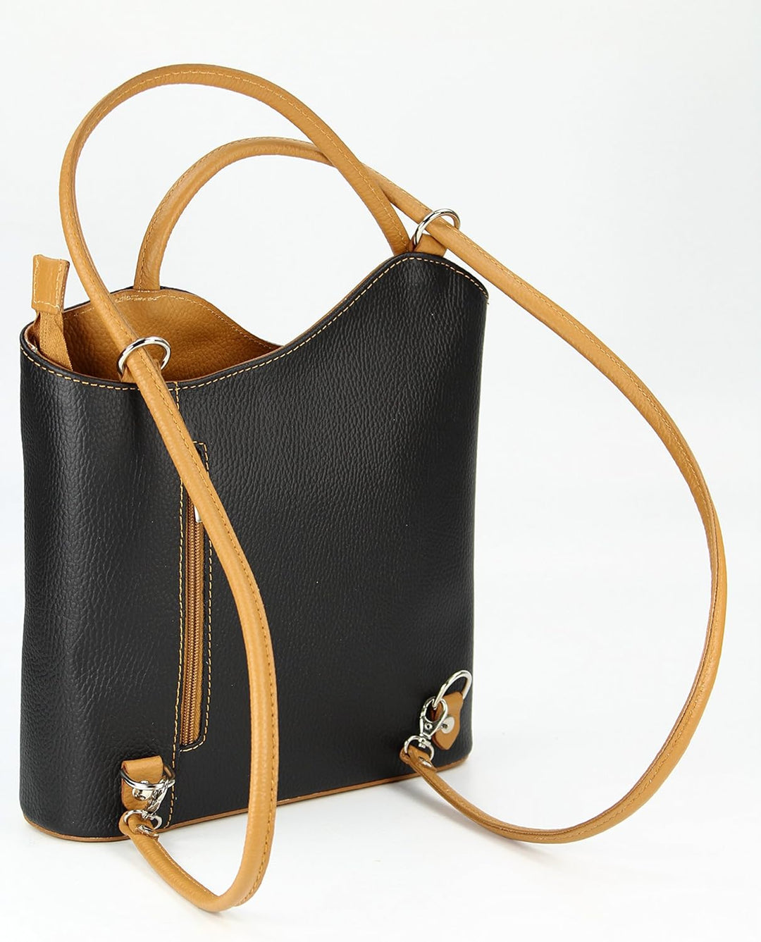 Belli italienische Ledertasche Backpack Classic 2in1 Damen Rucksack Leder Handtasche made in italy S