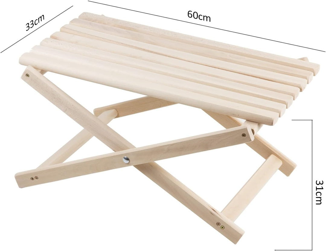 Couchtisch Beistelltisch für Liegestühle aus hochwertigem Buchenholz für Strand, Garten, Balkon und