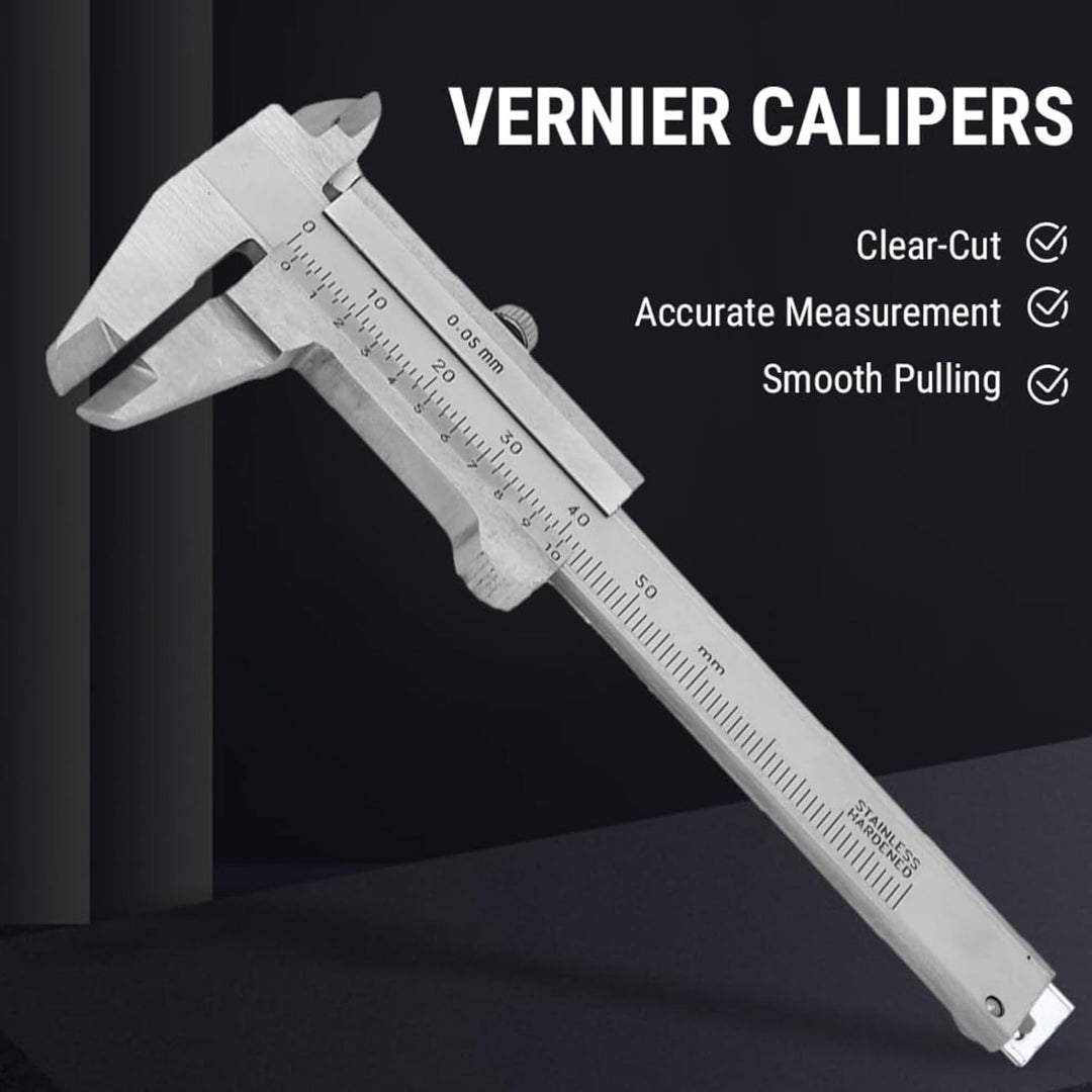 Mini Edelstahl Tragbar Schieblehre, 0-50 mm Präzisions-Messschieber Analog, Kleins Caliper Anreissme
