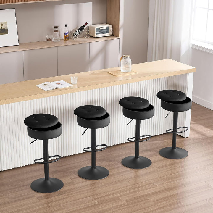 WOLTU Barhocker 2er Set, Sitzhocker mit Stauraum, Hocker höhenverstellbar 360° drehbar, Drehhocker f