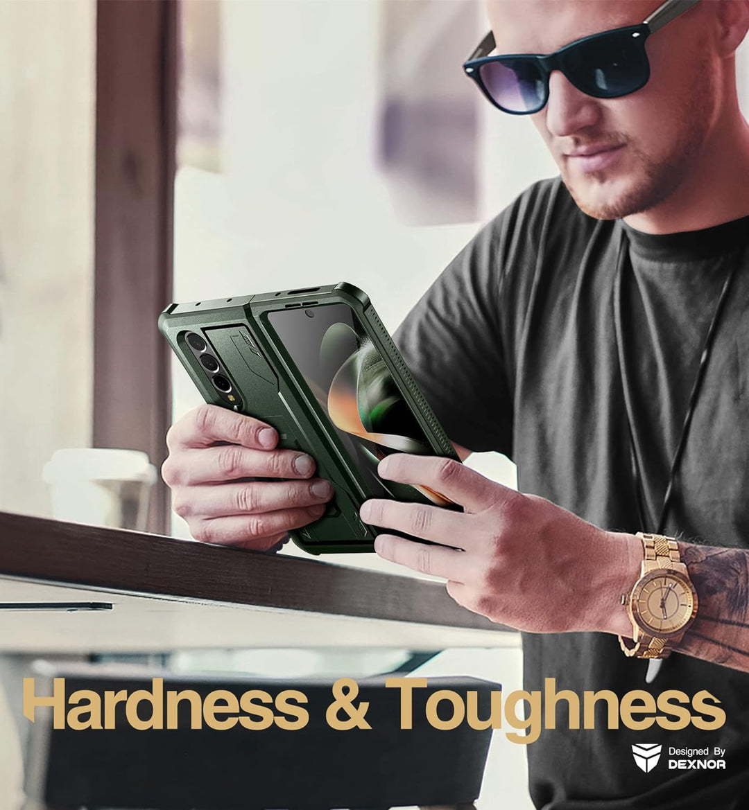 Dexnor für Samsung Galaxy Z Fold 4 5G Hülle, Full-Body Dual Layer Rugged Fall mit eingebautem Displa