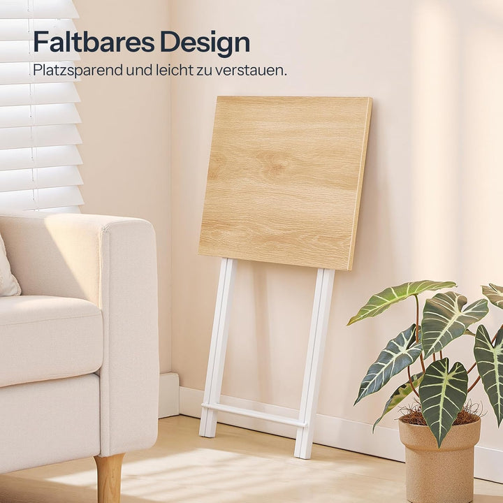 HOOBRO Beistelltisch, Klappbar Tablett Tisch, Sofatisch, TV Tray im Industriestil, Einfach Montierba