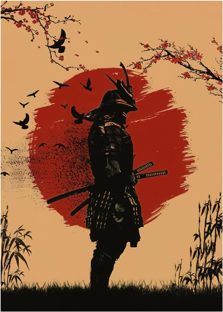 UGZDEA Japanese Samurai Leinwand Bilder, Japanese Bushido Art Portrait Poster Modern Dekoration Post