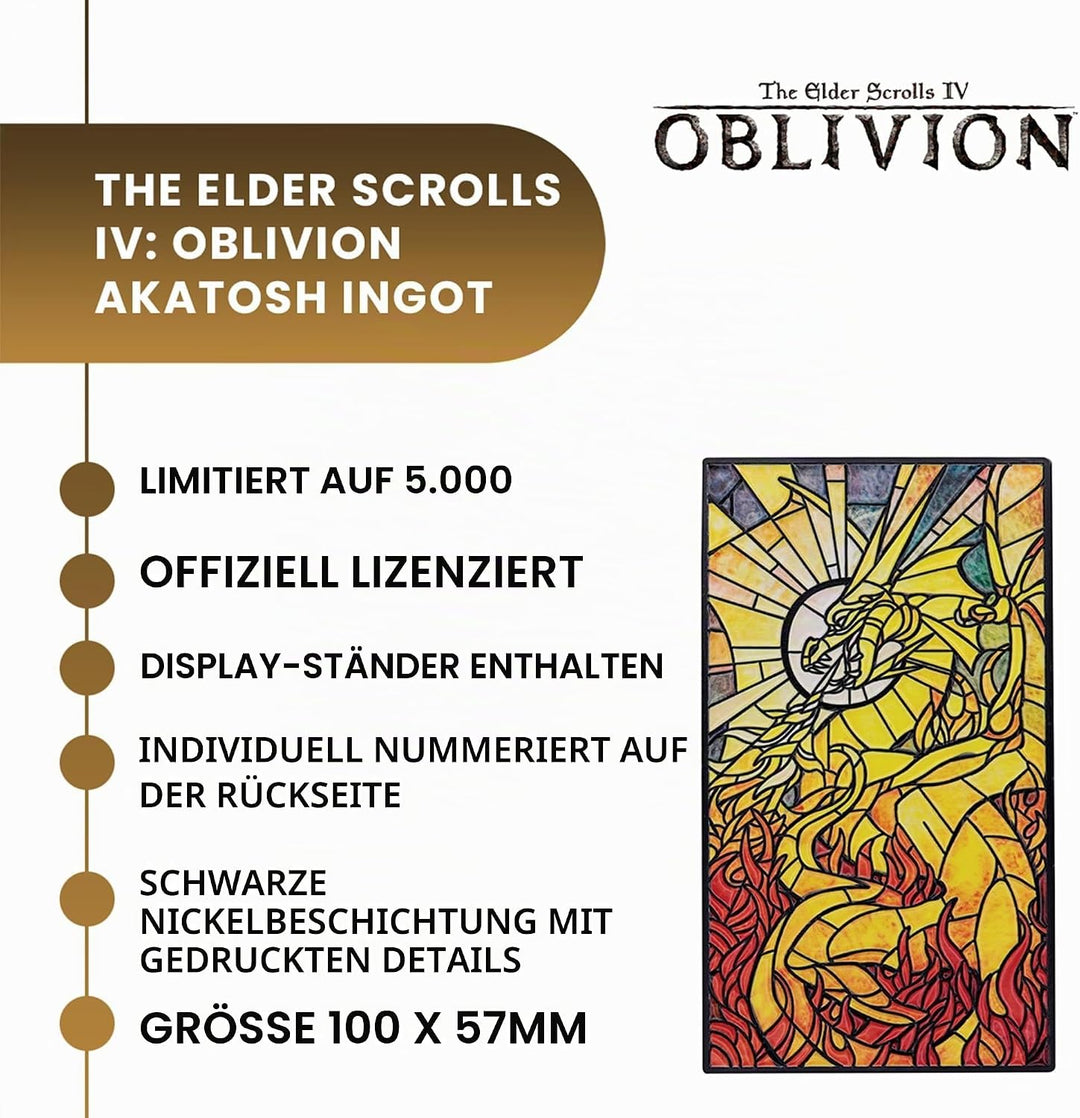 FaNaTtik The Elder Scrolls IV: Oblivion Akatosh Ingot - Limited Edition Collectible | Offiziell lize