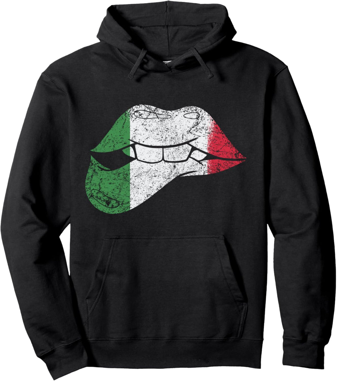 Italien Fahne Flagge Mund Kuss Kussmund Lippen Pullover Hoodie