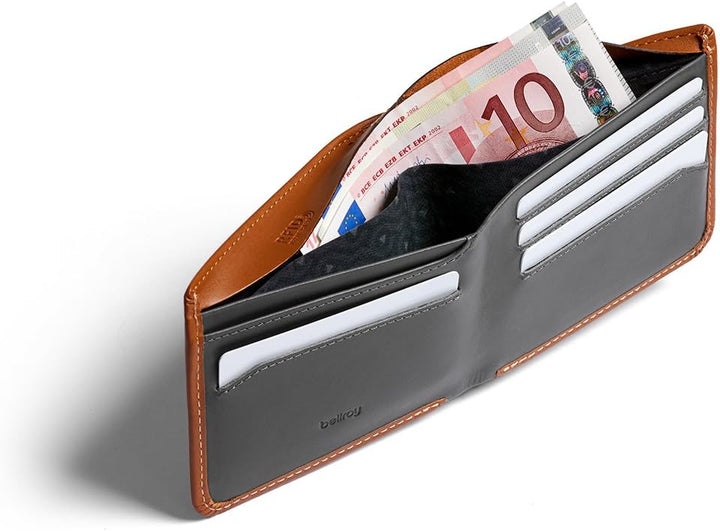 Bellroy Hide & Seek – dünne, klassische Lederbörse, optionaler RFID-Schutz (max. 12 Karten plus Sche