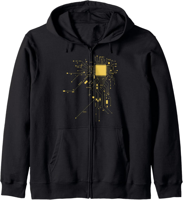 Cooles T-Shirt Geek CPU Kapuzenjacke