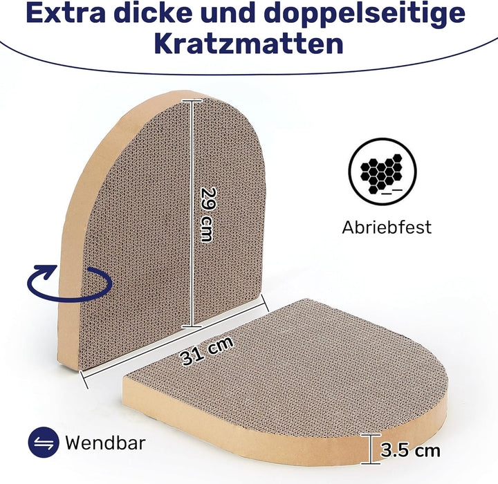 FUKUMARU Kratzbrett für Katzen, 61 cm Kratzpappe in Sofa-Form, Umkehrbares Katzenbett, runde Kratzpa