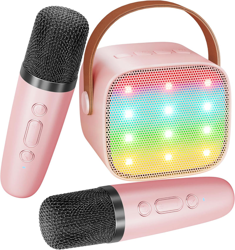 BONAOK Mikrofon Karaoke 2, Bluetooth Karaokemaschinen für Kinder Erwachsene, Tragbarer Karaoke-Playe