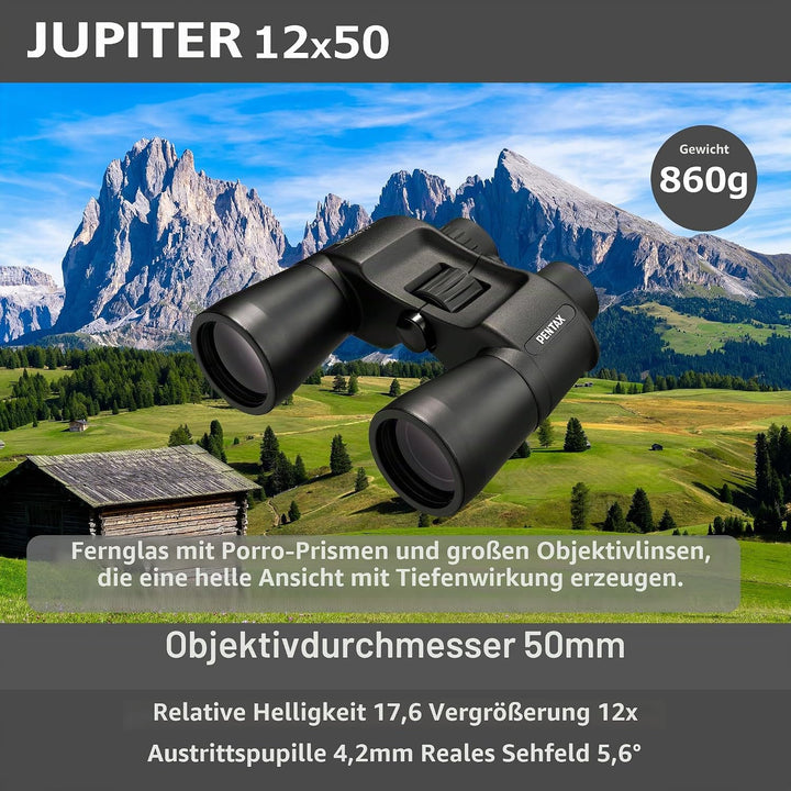 Pentax Jupiter 12x50 - Das Fernglas aus der Jupiter Serie mit einem Guten Verfhältnis aus Lichtstärk
