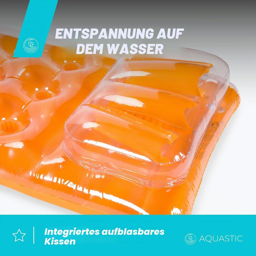 AQUASTIC Schwimm-Strandmatratze 188 x 71 cm Für Erwachsene und Kinder ab 14 Jahren Strapazierfähiges