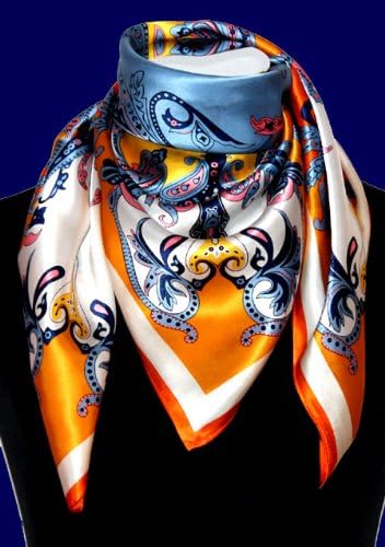 Lorenzo Cana Luxus Damen Seidentuch aufwändig bedruckt Tuch 100% Seide 90 cm x 90 cm harmonische Far
