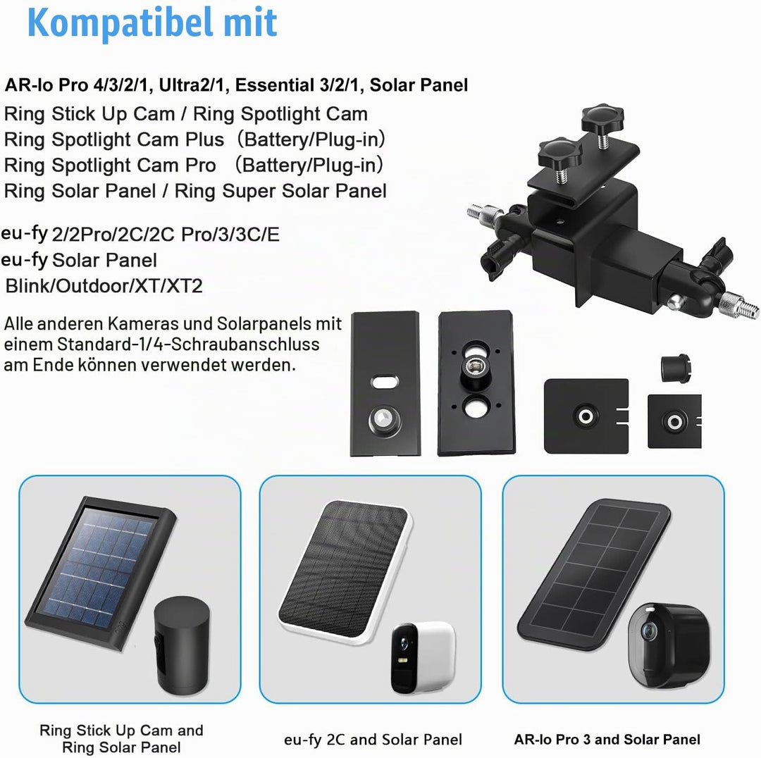 2-in-1 Dachrinnenhalterung für Arlo Solarpanel/Arlo Pro 3/Arlo Ultra/Arlo Ultra 2/Arlo Essential/Arl