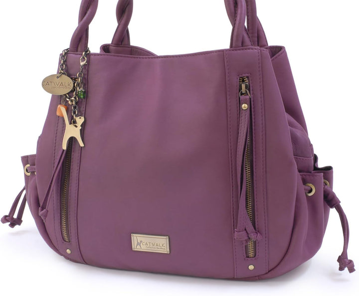Catwalk Collection Handbags - Leder - Umhängetasche/Shopper/Tote - CAZ Violett, Violett