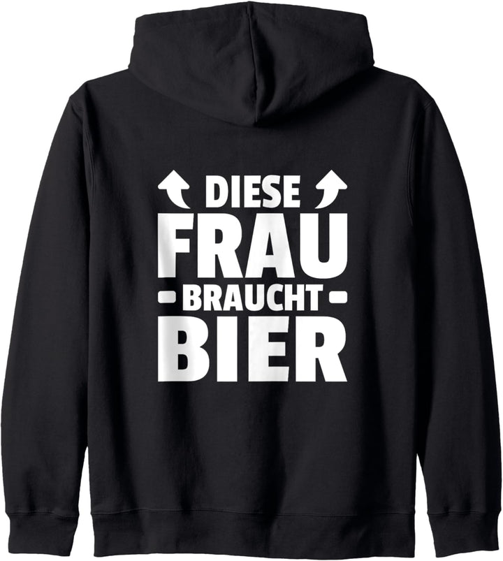 Diese Frau Braucht Bier Trinker Lustiges Sprüche Kapuzenjacke