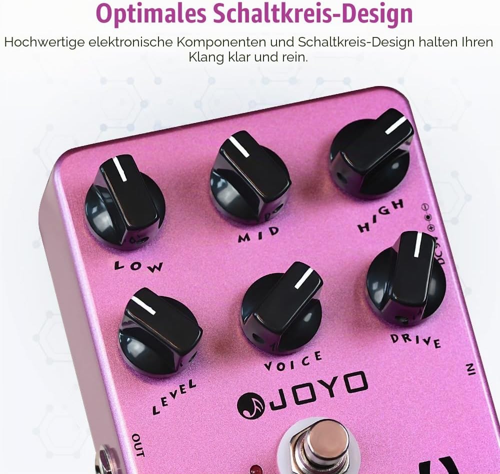 JOYO Overdrive British Rock Amp Simulator Pedal Brit-Rock Era Bluesbreaker Overload für E-Gitarren-E