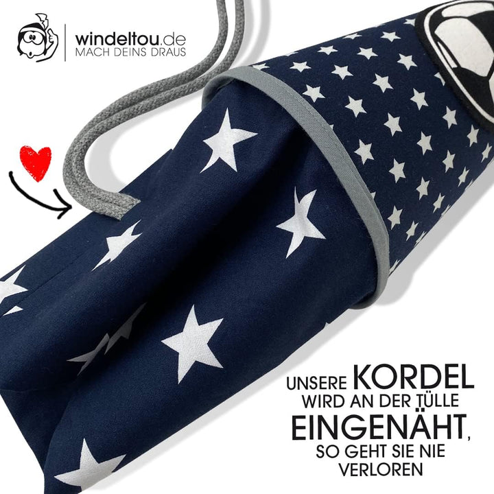 Fussball-Schultüte | 35 cm | kleine Geschwistertüte | Stoff, Einschulung, Schulanfang, Zuckertüte, 3