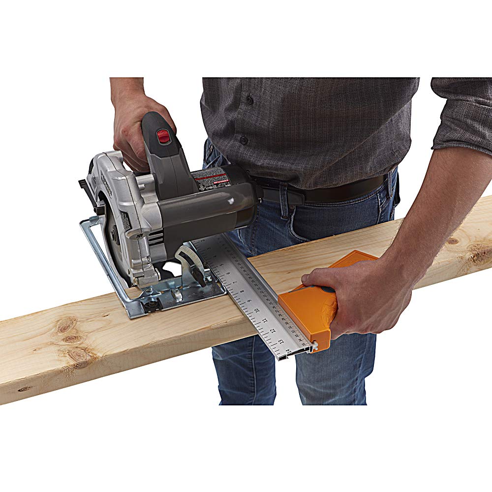 Bora QuickCut 530416 Kreissägeführung mit Schiene & Winkelunterstützung, All-in-One Holzbearbeitungs