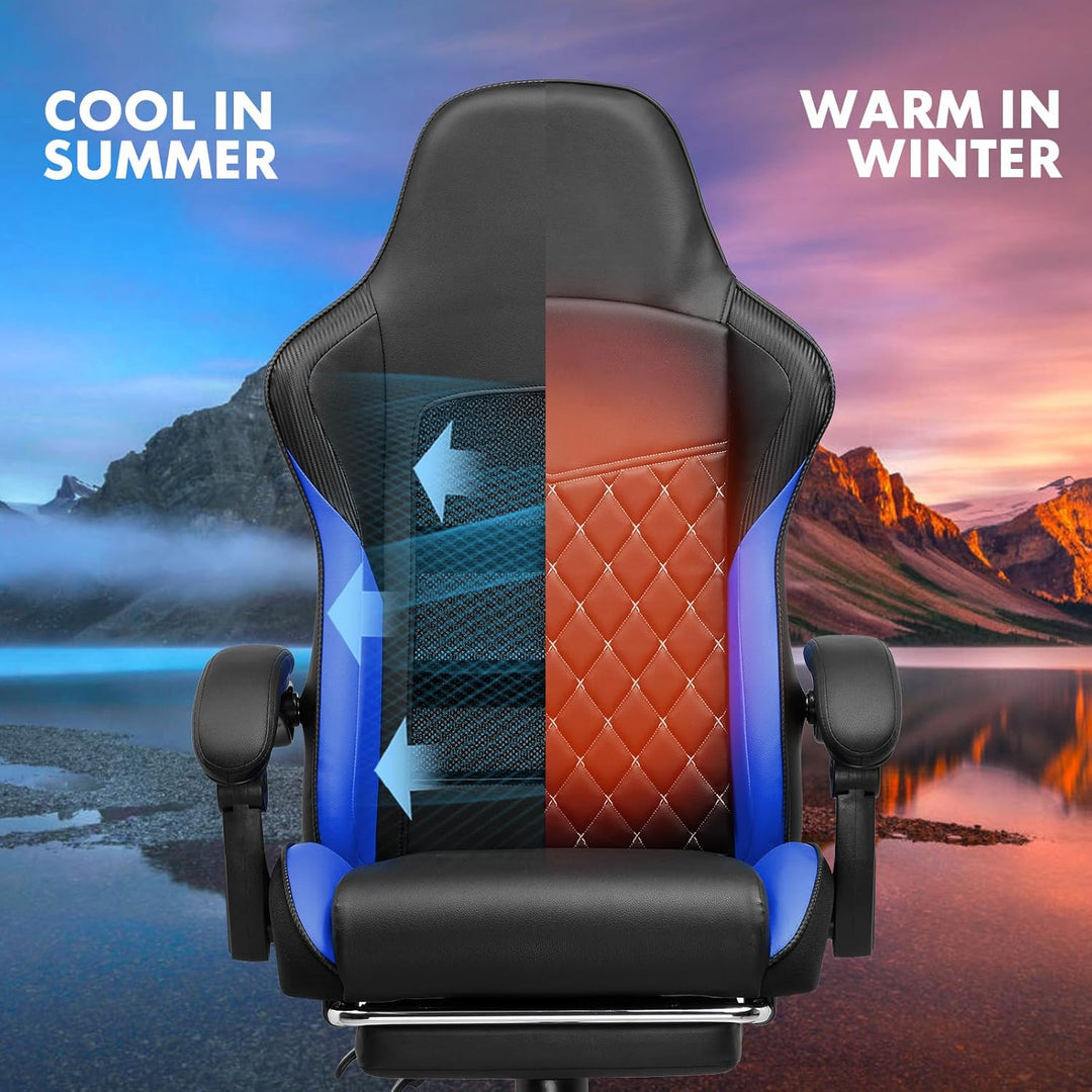 GTPLAYER Gaming Stuhl, Gaming Chair, Ergonomischer Höhenverstellbarer Bürostuhl, Zweckmässig für Win