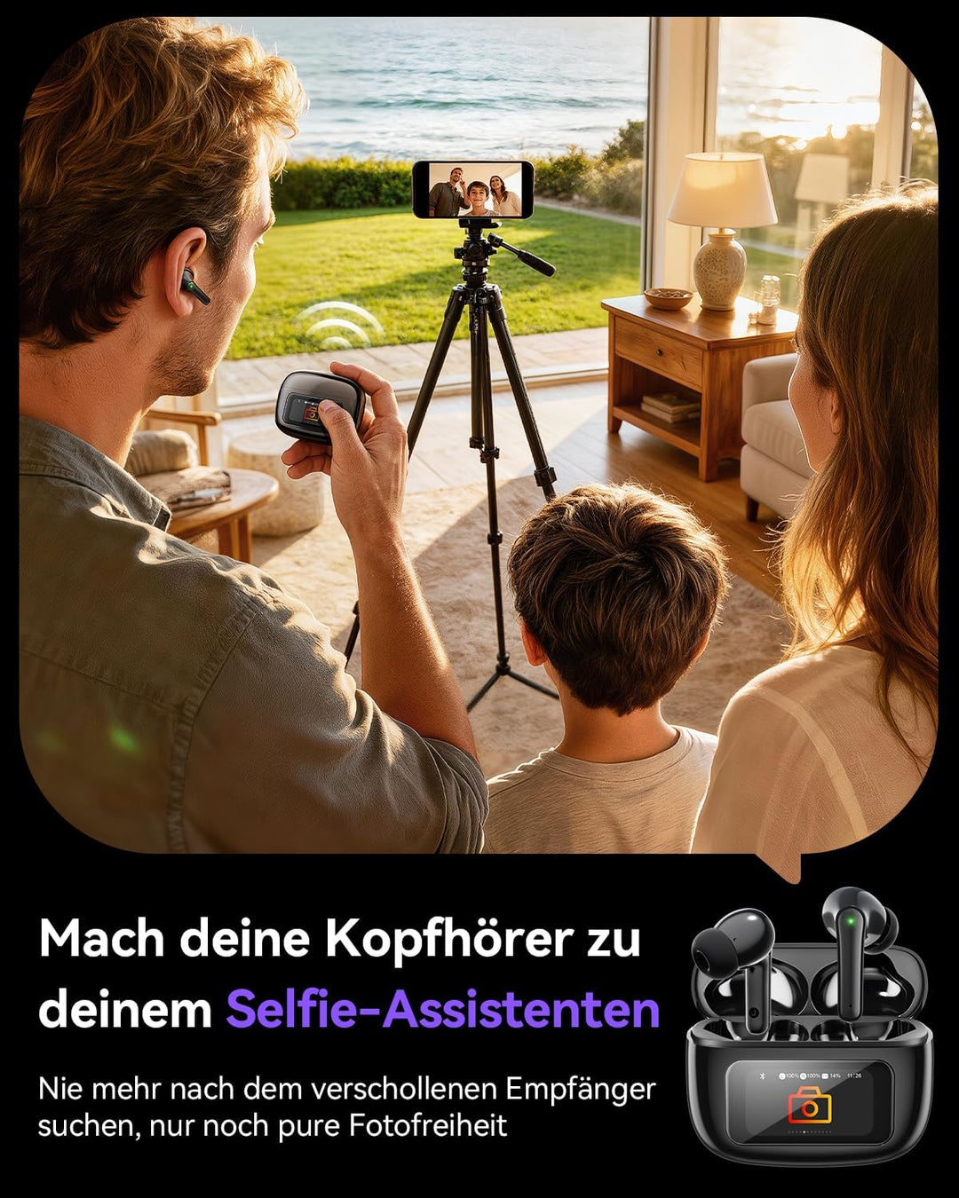 ZIUTY Bluetooth Kopfhörer mit Touchscreen Display, ANC & ENC Noise Cancelling, HiFi Stereo, 48 Std.