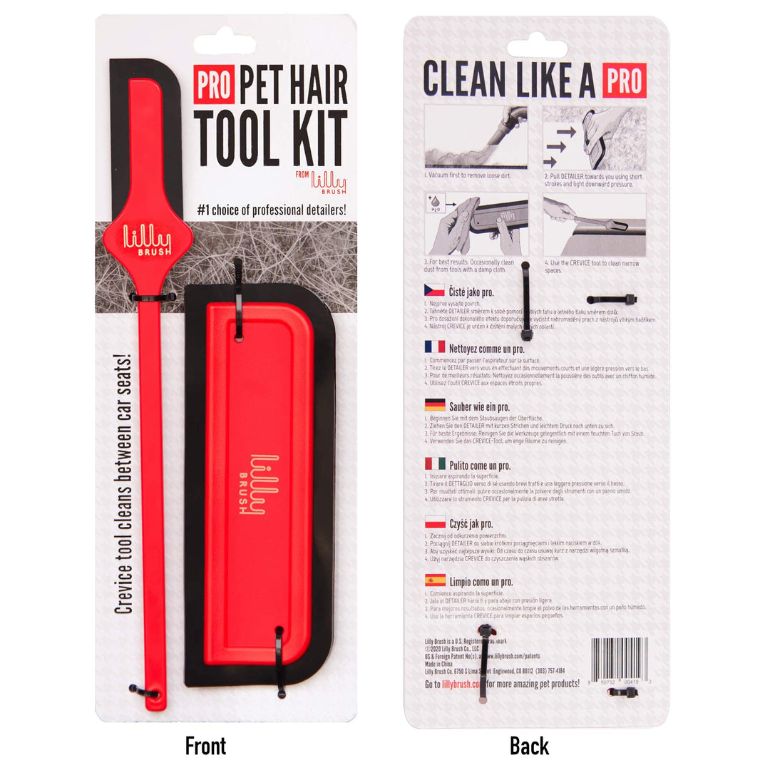 Lilly Brush Pro Pet Hair Tool Kit Tierhaarentferner für Autoteppich, Autositz, Autoinnenausstattung,