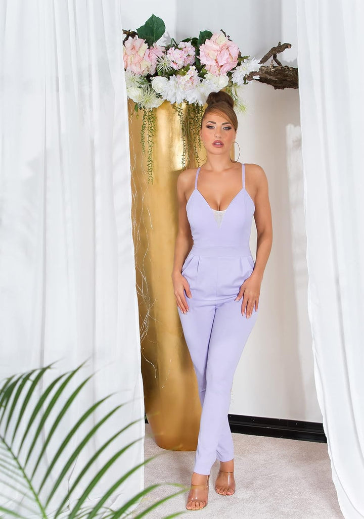 Sensation Cocktail Maxi Träger Jumpsuit mit Mesh-Einsatz Einheitsgrösse Flieder, Einheitsgrösse Flie