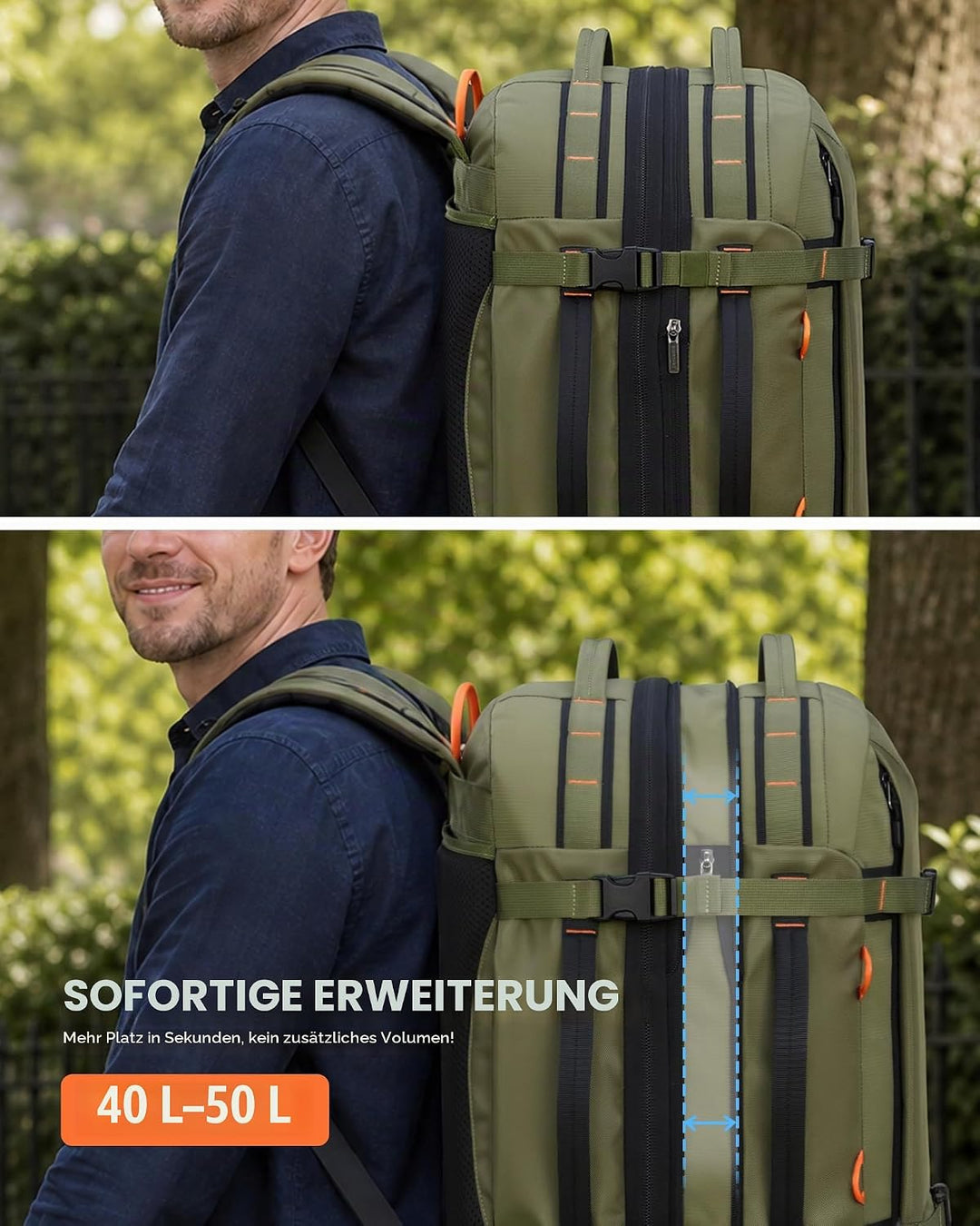 Tolaccea Reiserucksack, Handgepäck Rucksack Flugzeug, TSA-Freundlicher Laptop Rucksack 15,6 Zoll, Er