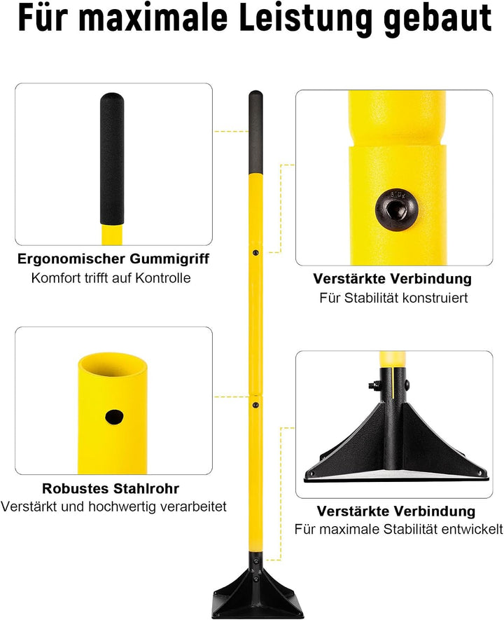 Stahlstampfer 25,5 x 25,5 cm, Schwerlast-Handwerkzeug zum Verdichten, Ideal für das Nivellieren von