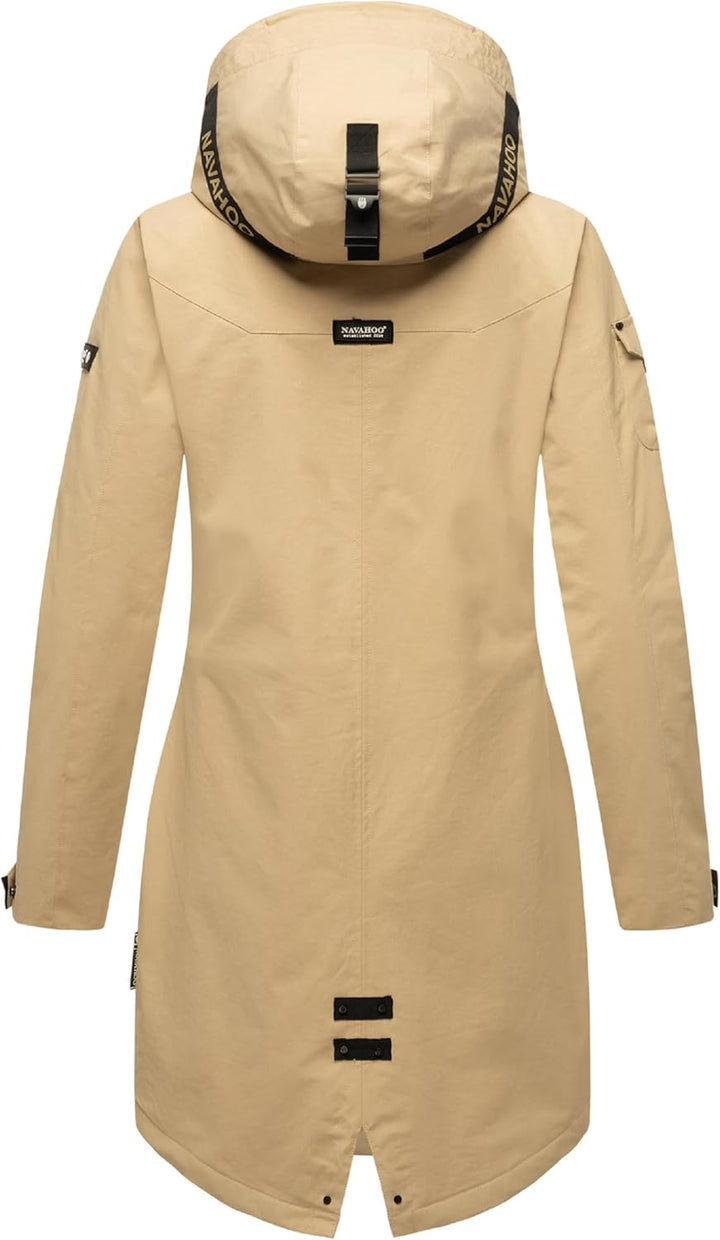 Navahoo Damen Übergangsjacke leichte Jacke mit Kapuze Pfefferschote XS-3XL XS Beige, XS Beige