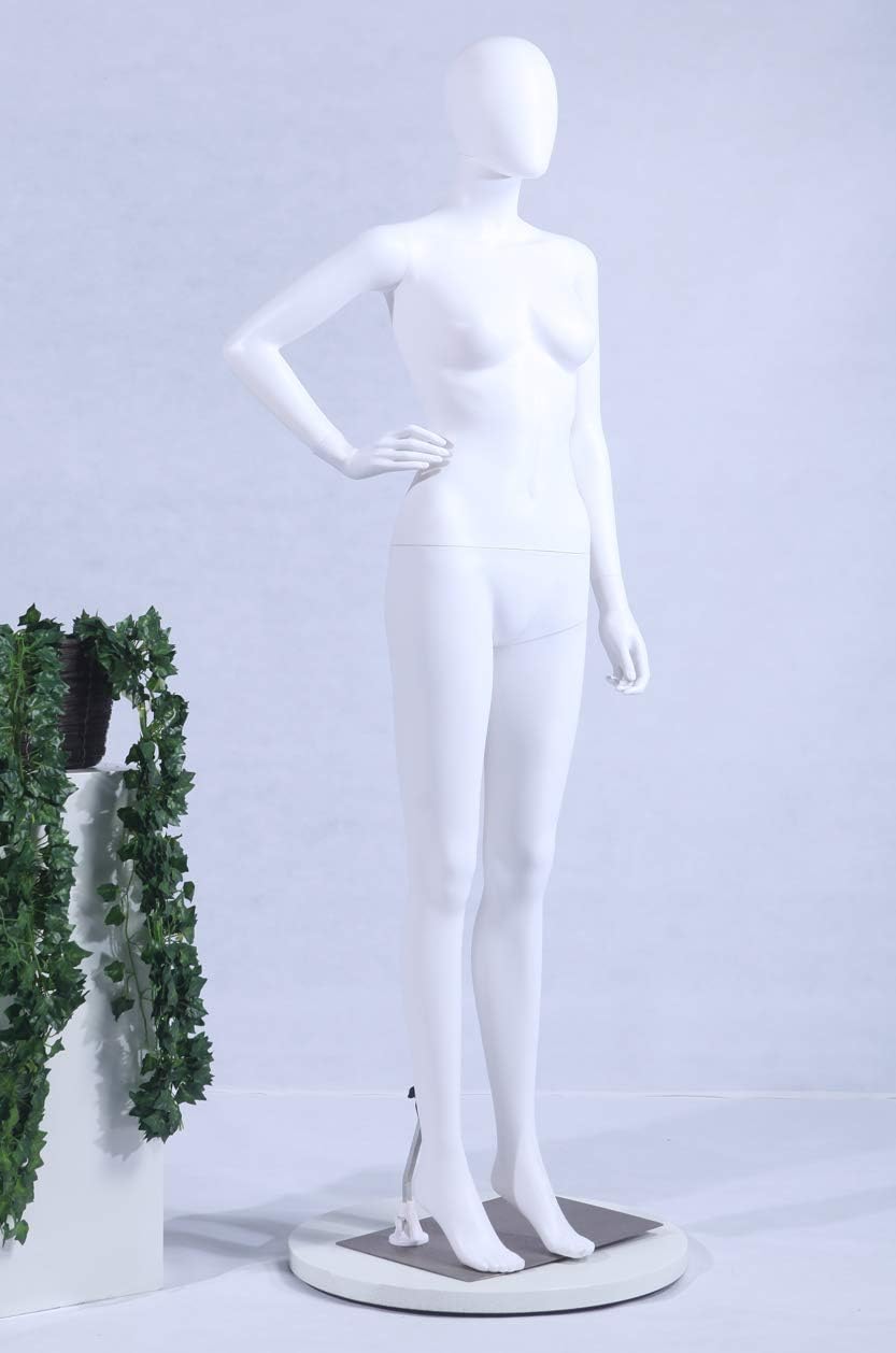 EurotonDisplay FC-4White weiss weibliche Schaufensterpuppe beweglich matt weiss (weibliche FC-4W) we