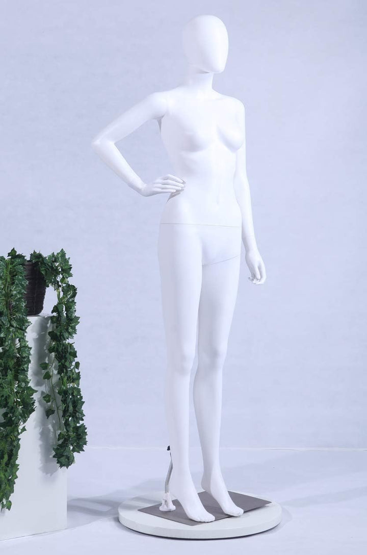 EurotonDisplay FC-4White weiss weibliche Schaufensterpuppe beweglich matt weiss (weibliche FC-4W) we