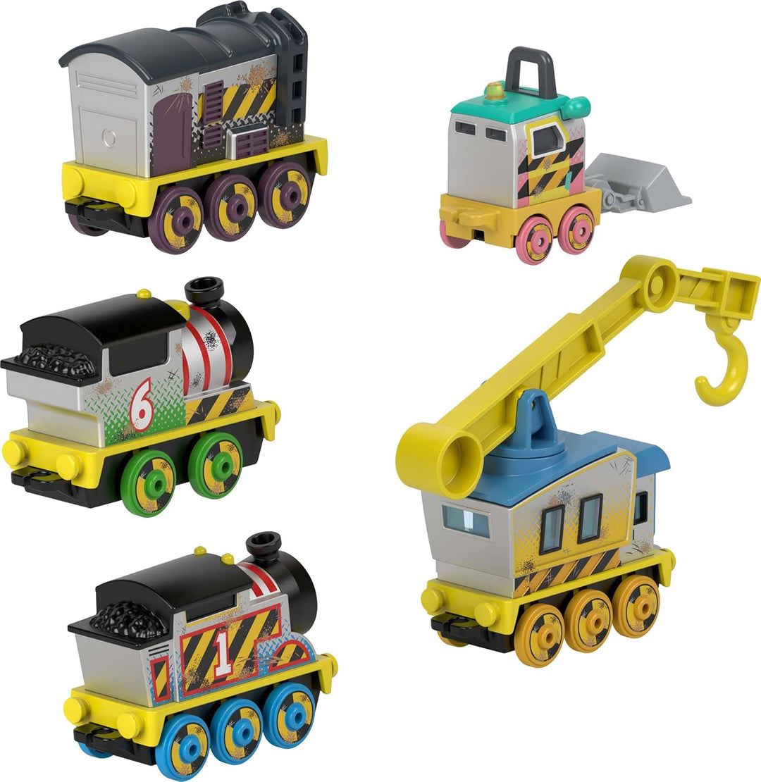 Thomas & seine Freunde Die-Cast-Fahrzeugset Bautrupp, 5 Spielzeug-Lokomotiven zum Schieben für Kinde