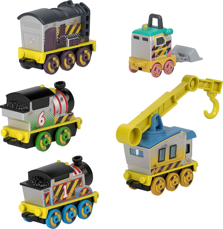 Thomas & seine Freunde Die-Cast-Fahrzeugset Bautrupp, 5 Spielzeug-Lokomotiven zum Schieben für Kinde