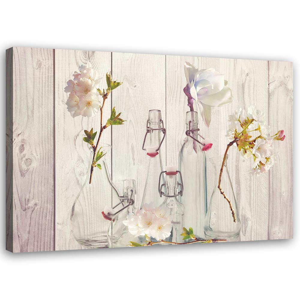 Feeby Vlies Leinwandbild Rustikaler Stil 100x70 cm Wanddeko Design Kunstdruck Zimmerdeko Bilderwand