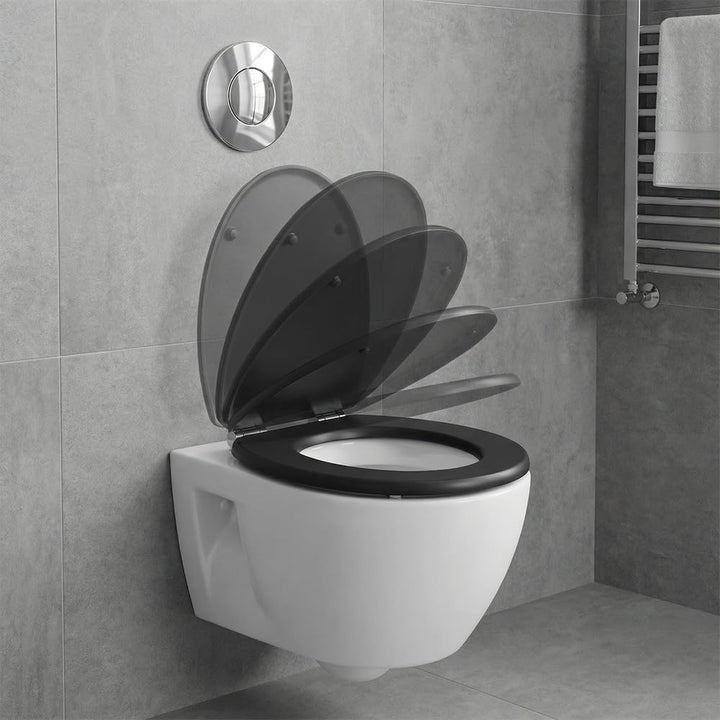 SINOBATH WC Sitz Mit Absenkautomatik,Hochwertige Und Stabile Antibakterieller Toiletten, MDF Holzker