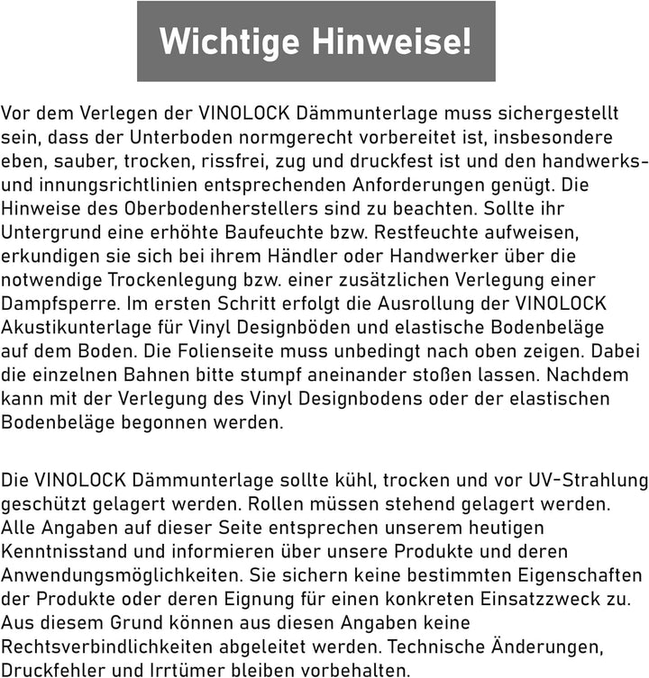 uficell® Vinyl Trittschalldämmung "VINOLOCK" mit Anti-Slip-Technologie - Stärke: 1,5 mm - Dichte ca.