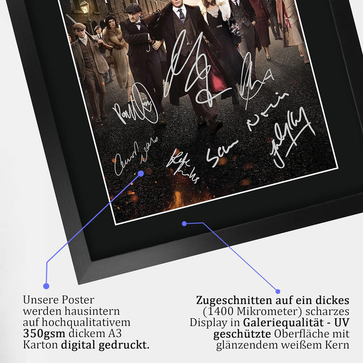 HWC Trading Peaky Blinders A3 Gerahmte Signiert Gedruckt Autogramme Bild Druck-Fotoanzeige Geschenk