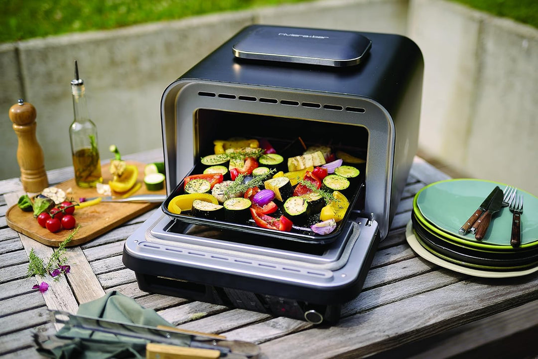 riviera&bar Pizzaofen Hochtemperatur bis 400 °C - Pizza Backofen mit Steinplatte, Schnelles Aufheize